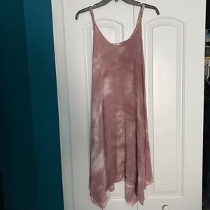 Midi tie dye Mauve dress